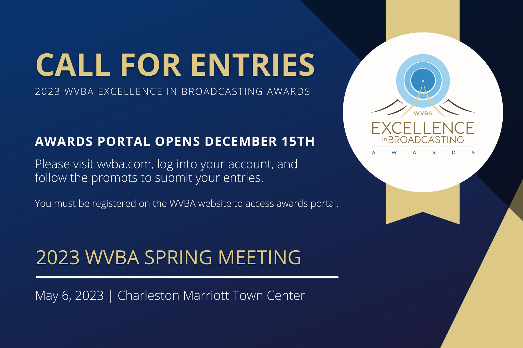 WVBA 2023 Call for Entries Banner